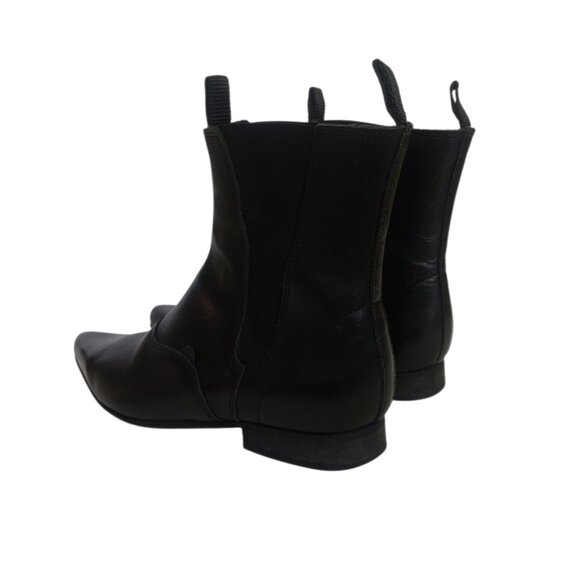 Underground England Black Leather Chelsea Winklepicker Boots Goth UK 10 / US 11 - Picture 3 of 15